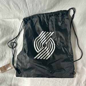 Portland Trail Blazers Black Drawstring Gym Bag Recycled NWT